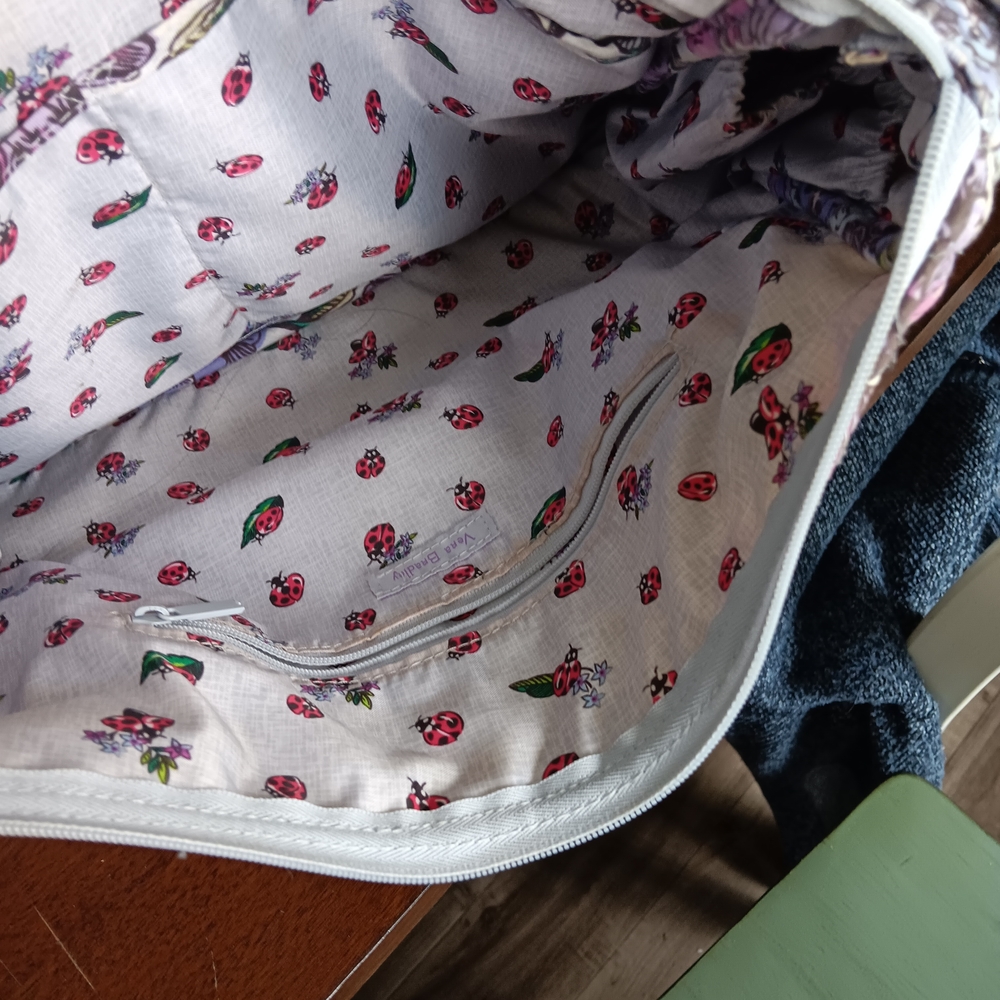 Vera Bradley Purple and Green Shoulder Bag with Paisley Print - Picture 3 of 3